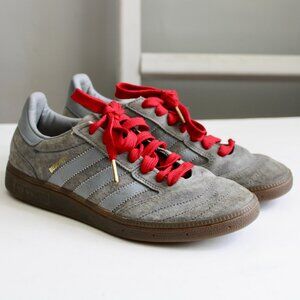 Adidas Rare Busenitz Gray Suede Red Laces Sneakers Size 7 M / 8 W